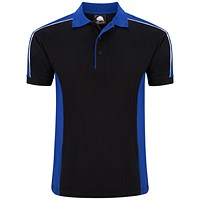 ORN Avocet Polo Shirt, Unisex, Black/Royal Blue, 2XL