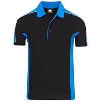 ORN Avocet Polo Shirt, Unisex, Black/Reflex Blue, 4XL