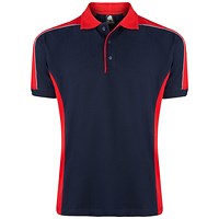 ORN Avocet Polo Shirt, Unisex, Navy Blue/Red, 5XL