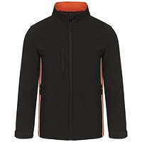 ORN Silverswift Softshell Jacket, Unisex, Black/Orange, 4XL