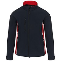 ORN Silverswift Softshell Jacket, Unisex, Navy Blue/Red, Large