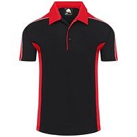 ORN Avocet Wicking Polo Shirt, Unisex, Black/Red, 4XL