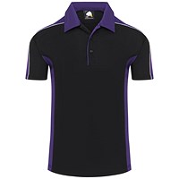 ORN Avocet Wicking Polo Shirt, Unisex, Black/Purple, Large