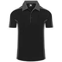 ORN Avocet Wicking Polo Shirt, Unisex, Black/Graphite, Medium