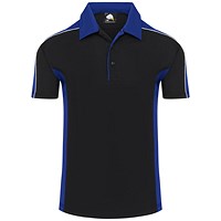 ORN Avocet Wicking Polo Shirt, Unisex, Black/Royal Blue, Small