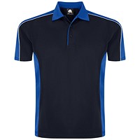ORN Avocet Wicking Polo Shirt, Unisex, Navy Blue/Royal Blue, Small