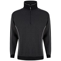 ORN Crane Quarter Zip Sweatshirt, Unisex, Charcoal Melange/Black, 2XL