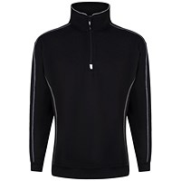 ORN Crane Quarter Zip Sweatshirt, Unisex, Black, 4XL