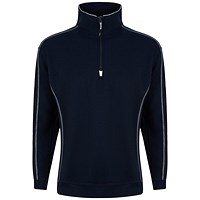ORN Crane Quarter Zip Sweatshirt, Unisex, Navy Blue, XL