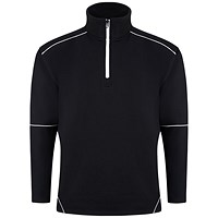 ORN Fireback Quarter Zip Sweatshirt, Unisex, Black, 2XL