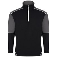 ORN Fireback Quarter Zip Sweatshirt, Unisex, Black/Graphite, Small