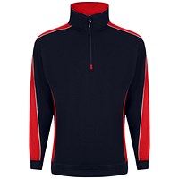 ORN Avocet Quarter Zip Sweatshirt, Unisex, Navy Blue/Red, 3XL