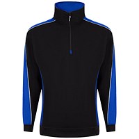 ORN Avocet Quarter Zip Sweatshirt, Unisex, Black/Royal Blue Medium