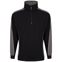 ORN Avocet Quarter Zip Sweatshirt, Unisex, Black/Graphite, Small