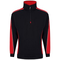 ORN Avocet Quarter Zip Sweatshirt, Unisex, Black/Red, Small