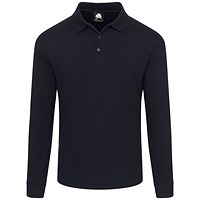ORN Weaver Long Sleeved Polo Shirt, Unisex, Navy Blue, 2XL