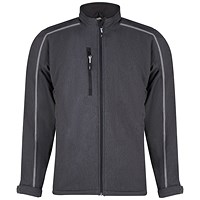 ORN Crane Fur-Lined Softshell Jacket, Charcoal Melange/Black, XS