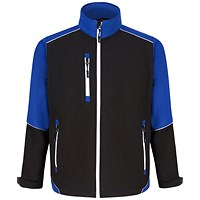 ORN Fireback Softshell Jacket, Unisex, Black/Royal Blue, 3XL