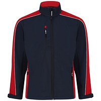 ORN Avocet Softshell Jacket, Unisex, Navy Blue/Red, 3XL