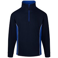 ORN Silverswift Quarter Zip Sweatshirt, Unisex, Navy Blue/Royal Blue, 4XL