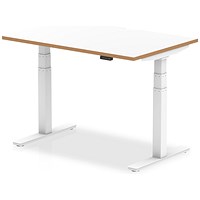 Oslo Height Adjustable Desk, White Leg, 1200mm, White