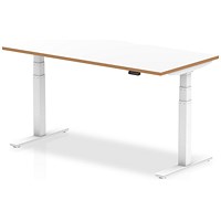 Oslo Height Adjustable Desk, White Leg, 1600mm, White