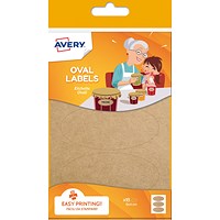 Avery UK Kraft Labels 41 x 89 mm Brown (Pack 18 Labels) - OVKR18.UK