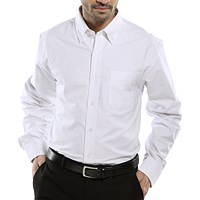 Beeswift Oxford Shirt, Long Sleeve, White, 14.5