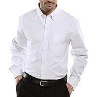 Beeswift Oxford Shirt, Long Sleeve, White, 15.5