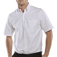 Beeswift Oxford Shirt, Short Sleeve, White, 15.5