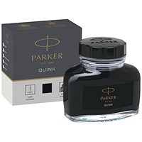 Parker Quink Bottled Ink for Fountain Pens, 57ml, Black