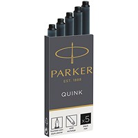 Parker Black Quink Permanent Ink Cartridge 12x5 (Pack of 60) S0881570