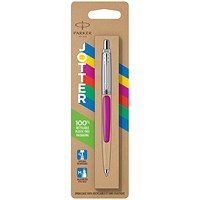 Parker Jotter Ballpoint Pen, Pink Barrel, Blue Ink