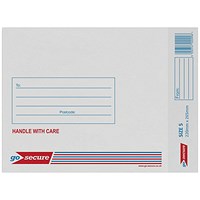 GoSecure Bubble Lined Envelopes, Size 5 220x265mm, White, Pack of 20