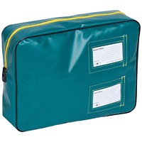 GoSecure Antimicrobial Tamper Evident Padded Pouch, 410x310x100mm, Green