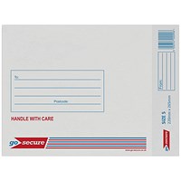 GoSecure Bubble Envelopes, Size 5: 220x235mm, White, Pack of 10