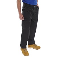 Beeswift Heavyweight Drivers Trousers, Black, 32T