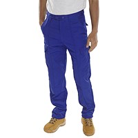 Beeswift Poly Cotton Work Trousers, Royal Blue, 30