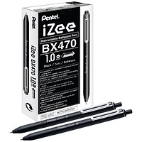 Pentel iZee Retractable Ballpoint Pen 1.0mm Black (Pack of 12)