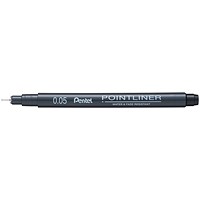 Pentel Pointliner Pigment Pen, 0.05mm, Black, Pack of 12 Pentel Pointliner Pigment Pen, 0.05mm, Black, Pack of 12