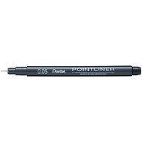Pentel Pointliner Pigment Liner 0.05mm Black (Pack of 12)