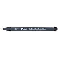Pentel Pointliner Pigment Pen, 0.1mm, Black, Pack of 12