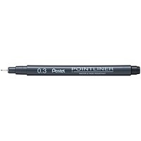 Pentel Pointliner Pigment Pen, 0.3mm, Black, Pack of 12