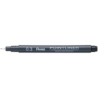 Pentel Pointliner Pigment Pen, 0.3mm, Black, Pack of 12 Pentel Pointliner Pigment Pen, 0.3mm, Black, Pack of 12