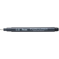 Pentel Pointliner Pigment Liner 0.8mm Black (Pack of 12)