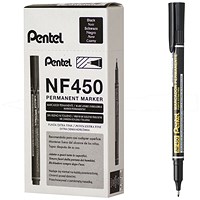 Pentel Extra Fine Permanent Marker, Black, Pack of 12