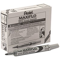Pentel Maxiflo Liquid Ink Marker Pen Fine Bullet Tip (Pack of 12) Black
