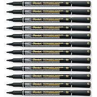Pentel Permanent Marker Fine Point Black Pack of 12