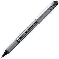 Pentel EnerGel Plus Rollerball Pen, Medium, 0.7mm Tip, 0.35mm Line, Black, Pack of 12