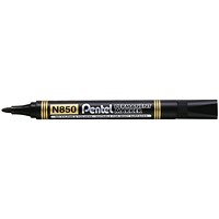 Pentel N850 Permanent Marker, Bullet Tip, Black, Pack of 12